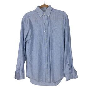 Vineyard Vines Long Sleeve Mens Shirt  Small Light blue with very fine pinstripe